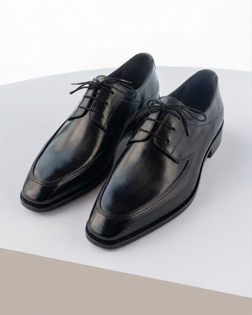 Men's Handcrafted Square-Toe Derby Shoes – Oxblood Burgundy