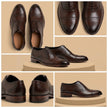 Hand-Burnished Calfskin Semi-Brogue Dress Shoes – Deep Oxblood