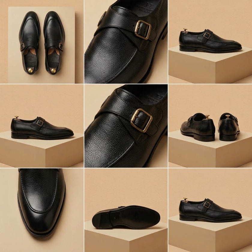 Premium Burnished Calfskin Single Monk Straps – Espresso Brown