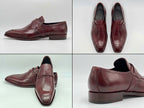 The Venetian: Hand-Burnished Cherry Dress Loafers with Braided Apron Seam