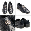 Quilted Calfskin Dress Loafers with Gold Buckle Ornament