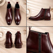 The Vanguard: Hand-Finished Oxblood Chisel-Toe Zip Boot