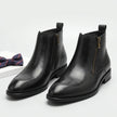 Men's Burnished Calfskin Dress Boots – Cognac Amber