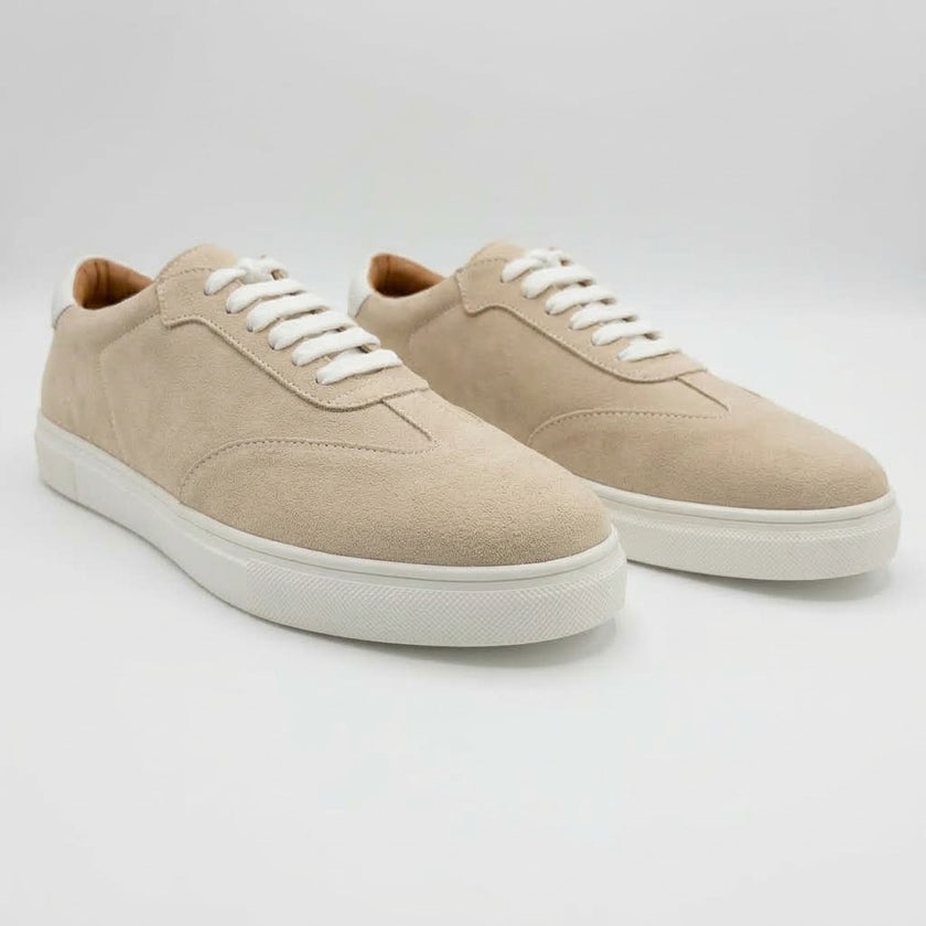 Grey Suede Low-Top Sneakers