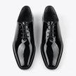 Qadam Handcrafted Patent Leather Wholecut Oxford Shoes – Mirror Black
