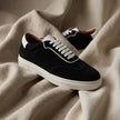 Premium Low-Top Suede Court Sneakers in Cool Slate