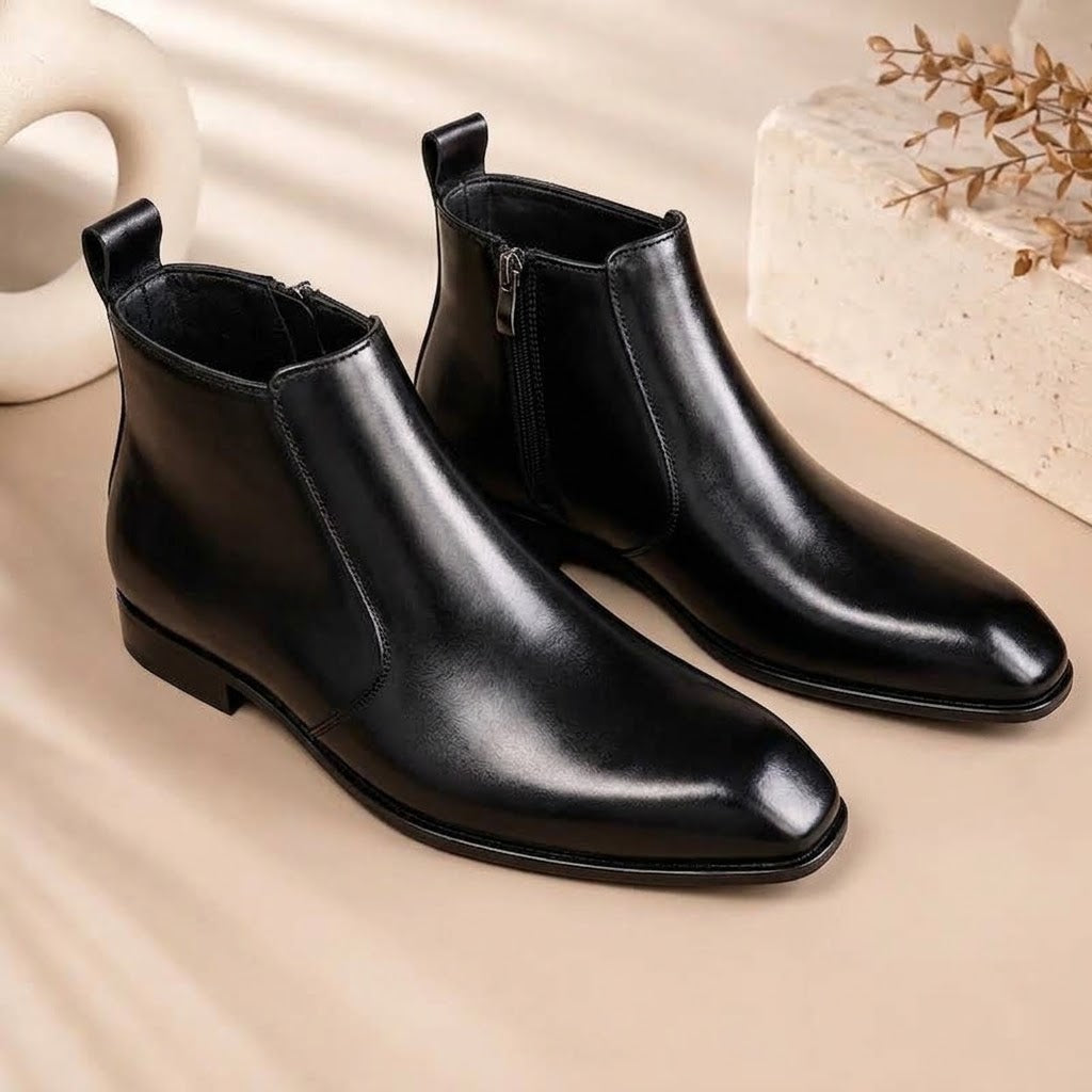 The Vanguard: Hand-Finished Oxblood Chisel-Toe Zip Boot