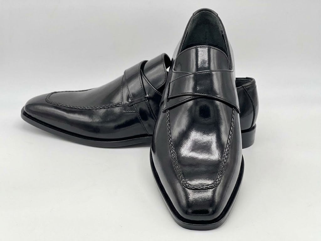 The Venetian: Hand-Burnished Cherry Dress Loafers with Braided Apron Seam