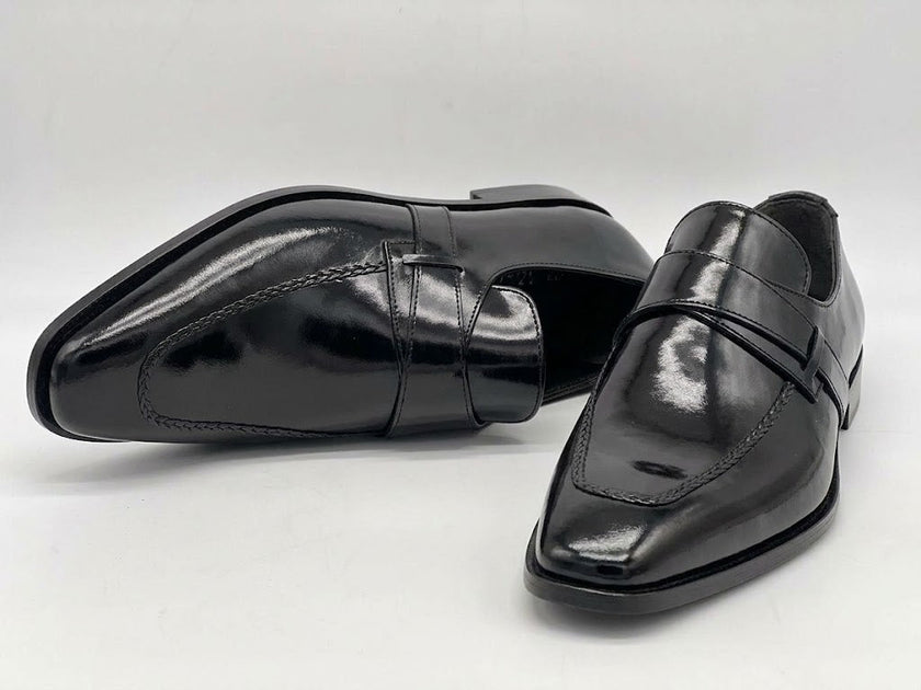 Qadam Handcrafted Cherry Red Chisel-Toe Leather Loafers