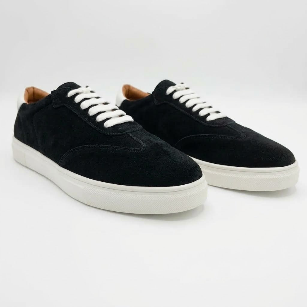 Grey Suede Low-Top Sneakers