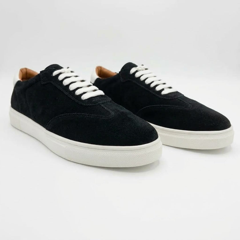 Grey Suede Low-Top Sneakers