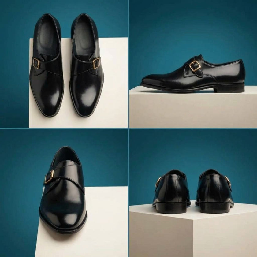 The Cambridge: Hand-Finished Tan Monk Strap with Gold Buckle