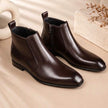 The Vanguard: Hand-Finished Oxblood Chisel-Toe Zip Boot